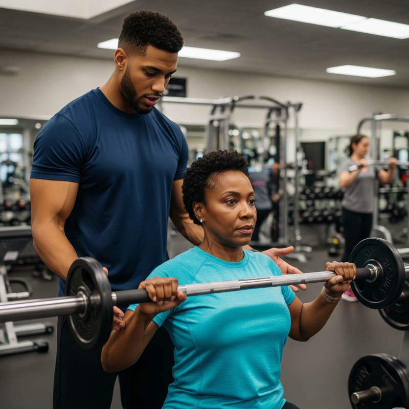 Physical Wellness and Fitness trainer in a gym